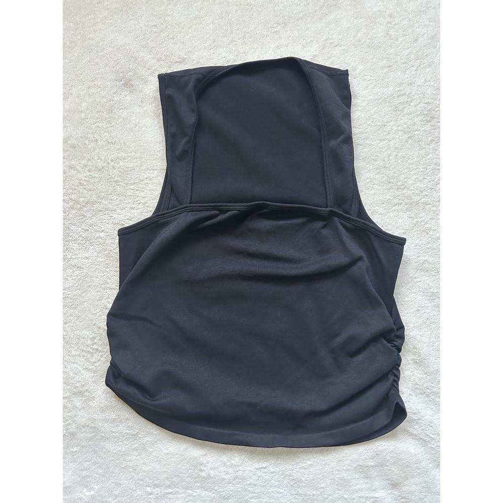 OQQ black tank top with ruched sides Size XL #activewear #gymwear #oqq